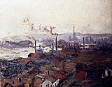 General View Of Rouen From St Catherine s Bank by Claude Monet